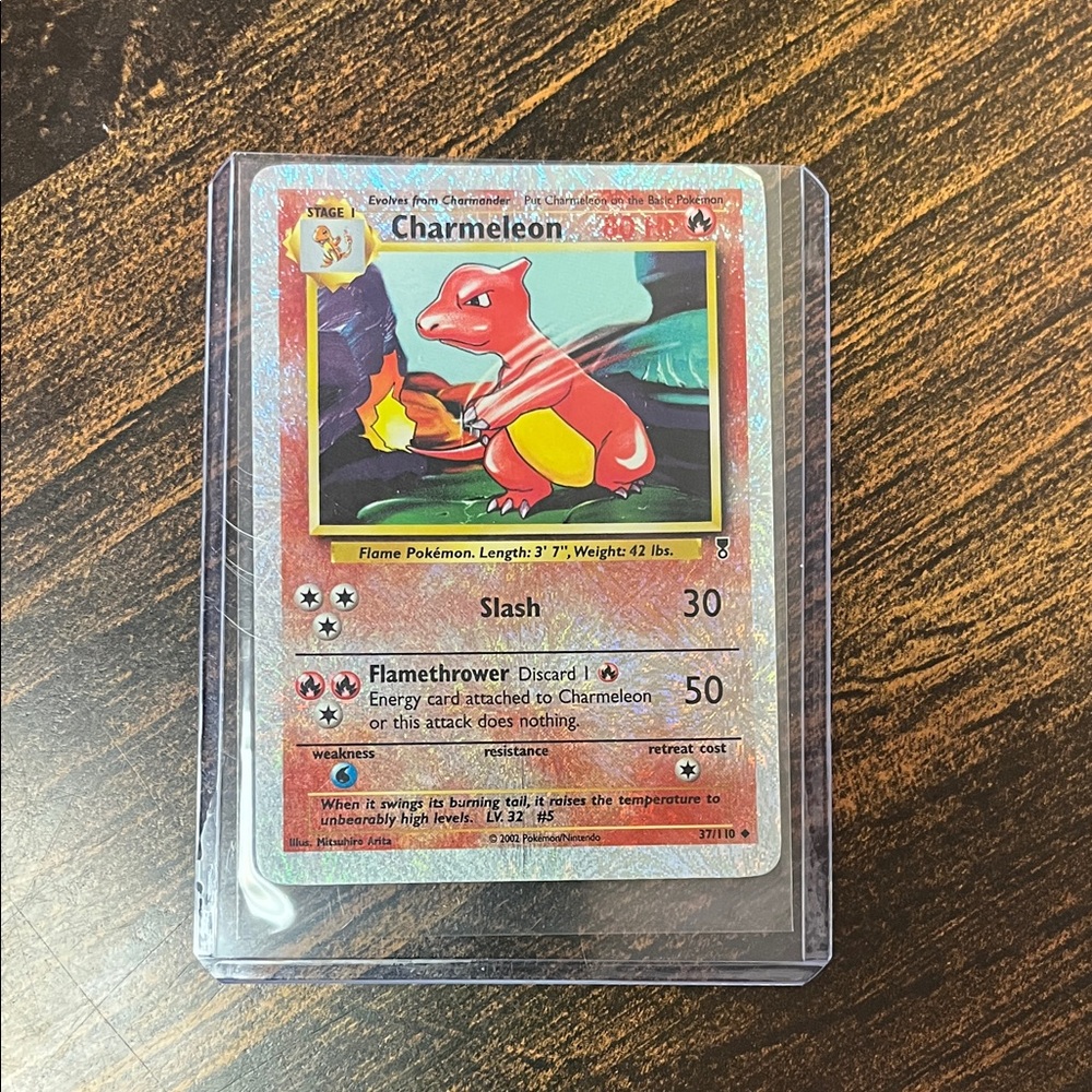 Pokemon Charmeleon Card - Red and Yellow reverse holo